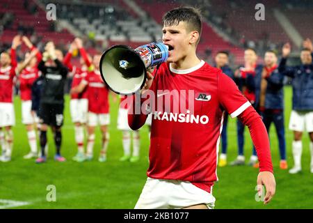 ALKMAAR - Milos Kerkez d'AZ Alkmaar après le match de la Ligue des conférences de l'UEFA entre AZ Alkmaar et SK Dnipro-1 au stade AFAS sur 3 novembre 2022 à Alkmaar, pays-Bas. ANP ED DU POL Banque D'Images