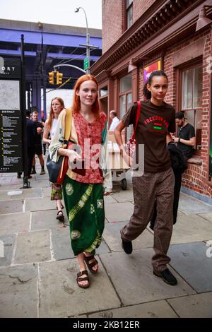 Fashionista/célébrité assiste au spectacle Michael Kors à la New York Fashion week, à New York City, États-Unis, le 11 septembre 2018. Coulisses (photo par Oleg Chebotarev/NurPhoto) Banque D'Images