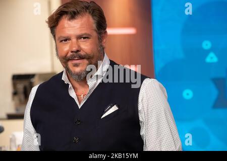 Andrea Lo Cicero ancien capitaine de l'équipe italienne de rugby Andrea Lo Cicero pose au RAI Studio à Rome, Italie, le 17 septembre 2018. ELISA Isoardi le nouveau chef d'orchestre de 'la Prova del Cuoco' Elisa Isoardi fait ses débuts au début de l'exposition sur Rai One depuis 14 septembre 2018. (Photo de Mauro Fagiani/NurPhoto) Banque D'Images