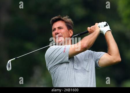 Gibby Gilbert III de Hixson, Tennessee, hits du tee 3rd lors de la deuxième partie du tournoi de golf The Ally Challenge présenté par McLaren au Warwick Hills Golf & Country Club à Grand blanc, MI, USA Saturday, 15 septembre 2018. (Photo par Amy Lemus/NurPhoto) Banque D'Images