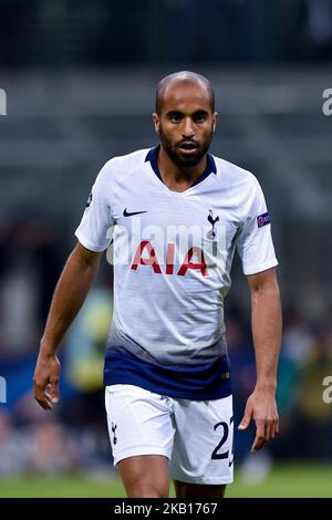 Lucas de Tottenham Hotspur lors du match du groupe B de la Ligue des champions de l'UEFA entre l'Inter Milan et Tottenham Hotspur au Stadio San Siro, Milan, Italie, le 18 septembre 2018. (Photo de Giuseppe Maffia/NurPhoto) Banque D'Images