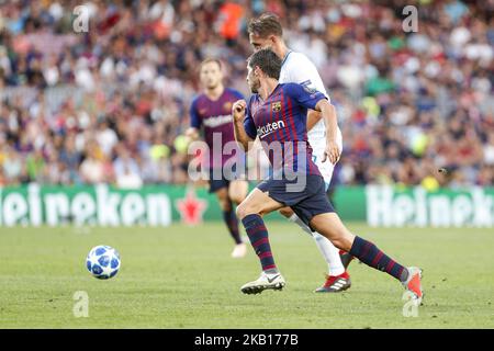 Sergi Roberto, milieu de terrain du FC Barcelone (20) lors du match de la Ligue des champions de l'UEFA entre le FC Barcelone et le PSV Eindhoven au stade Camp Nou correspondant au match 1, groupe B sur 18 septembre 2018 à Barcelone, Espagne. (Photo de Mikel Trigueros/Urbanandsport/NurPhoto) Banque D'Images