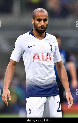 Lucas de Tottenham Hotspur lors du match du groupe B de la Ligue des champions de l'UEFA entre l'Inter Milan et Tottenham Hotspur au Stadio San Siro, Milan, Italie, le 18 septembre 2018. (Photo de Giuseppe Maffia/NurPhoto) Banque D'Images