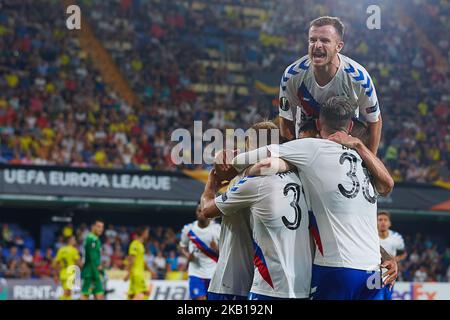 Scott Arfield des Rangers FC célèbre après avoir obtenu des scores lors du match G de l'UEFA Europa League entre Villarreal CF et les Rangers à la Ceramica sur 20 septembre 2018 à Vila-Real, Espagne (photo de Sergio Lopez/NurPhoto) Banque D'Images