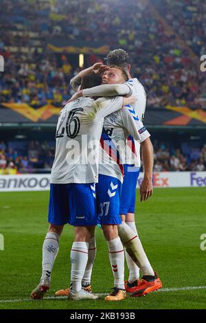 Scott Arfield des Rangers FC célèbre après avoir obtenu des scores lors du match G de l'UEFA Europa League entre Villarreal CF et les Rangers à la Ceramica sur 20 septembre 2018 à Vila-Real, Espagne (photo de Sergio Lopez/NurPhoto) Banque D'Images