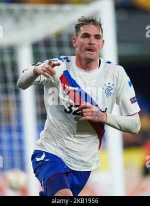 Kyle Lafferty du FC Rangers célèbre un but lors du match de l'UEFA Europa League Group G entre le FC Villarreal et le FC Rangers au stade de la Ceramica sur 20 septembre 2018 à Vila-Real, en Espagne. (Photo de Maria Jose Segovia/NurPhoto) Banque D'Images