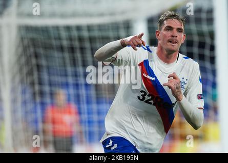 Kyle Lafferty du FC Rangers célèbre un but lors du match de l'UEFA Europa League Group G entre le FC Villarreal et le FC Rangers au stade de la Ceramica sur 20 septembre 2018 à Vila-Real, en Espagne. (Photo de Maria Jose Segovia/NurPhoto) Banque D'Images