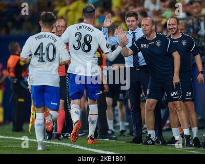 Kyle Lafferty du FC Rangers célèbre après avoir obtenu son score lors du match G de l'UEFA Europa League entre Villarreal CF et les Rangers à la Ceramica sur 20 septembre 2018 à Vila-Real, Espagne (photo de Sergio Lopez/NurPhoto) Banque D'Images