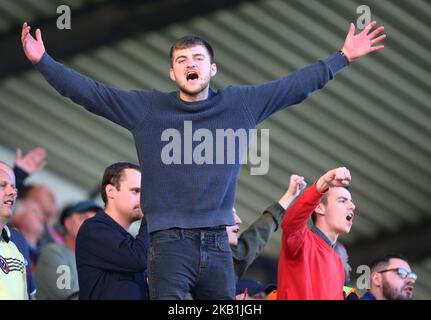 Londres, Angleterre. 29 sept. 2018 Sheffield United Fan lors du match de championnat Sky Bet entre Millwall et Sheffield United au Den Ground, Londres. (Photo par action Foto Sport/NurPhoto) Banque D'Images