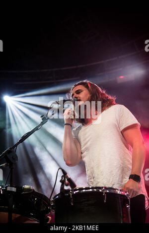 Jack Pierce, du groupe populaire pop australien Pierce Brothers, se présentant en direct à fabrique à Milan, en Italie, le 29 septembre 2018. (Photo de Roberto Finizio/NurPhoto) Banque D'Images