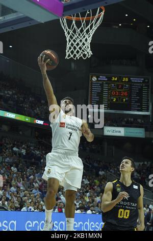 Du Real Madrid pendant le basketball espagnol ACB Real Madrid vs Iberostar Tenerife match joué au pavillon du Centre Wizink à Madrid, Espagne, 30 septembre 2018. (Photo par Oscar Gonzalez/NurPhoto) Banque D'Images