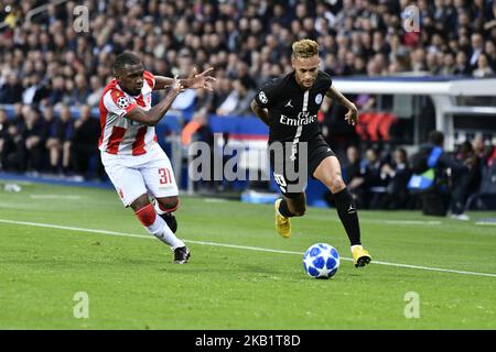 Neymar Jr du PSG lors du match du groupe C de la Ligue des champions de l'UEFA entre Paris Saint-Germain et l'étoile rouge de Belgrade au Parc des Princes sur 3 octobre 2018 à Paris, France. (Photo de Julien Mattia/NurPhoto) Banque D'Images