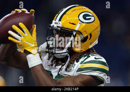 Le Tramon Williams (38), cornerback des Packers de Green Bay, est vu lors de la première moitié d'un match de football de la NFL contre les Lions de Detroit à Detroit, Michigan, aux États-Unis, dimanche, 7 octobre 2018. (Photo de Jorge Lemus/NurPhoto) Banque D'Images