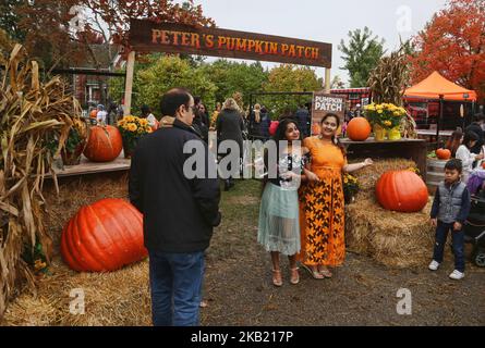 Pumpkinfest à Richmond Hill, Ontario, Canada, on 7 octobre 2018. Le Pumpkinfest a eu lieu pendant le week-end de Thanksgiving et des centaines de personnes ont assisté pour célébrer la saison d'automne. (Photo de Creative Touch Imaging Ltd./NurPhoto) Banque D'Images