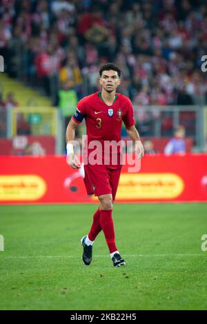 Pepe (Kepler Laveran de Lima Ferreira) lors de la Ligue des Nations de l'UEFA Un match de football entre la Pologne et le Portugal au stade Silésien de Chorzow, Pologne, le 11 octobre 2018 (photo de Mateusz Wlodarczyk/NurPhoto) Banque D'Images