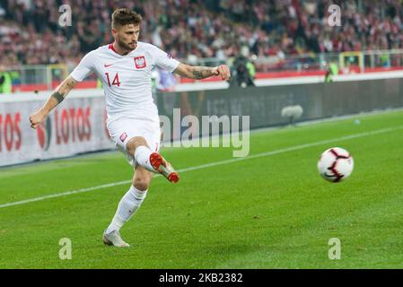 Mateusz Klich (POL) lors du match de l'UEFA entre la Pologne et le Portugal au stade Slaski sur 11 octobre 2018 à Chorzow (photo de Foto Olimpik/NurPhoto) Banque D'Images