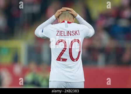 Piotr Zielinski (POL) lors du match de l'UEFA entre la Pologne et le Portugal au stade Slaski sur 11 octobre 2018 à Chorzow (photo de Foto Olimpik/NurPhoto) Banque D'Images