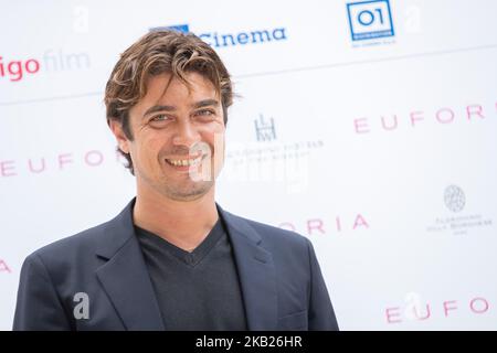 Riccardo Scamarcio pendant le photocall pour la présentation du nouveau film de Valeria Golino, 'Euforia', à Rome, Italie, sur 16 octobre, 2018. (Photo de Mauro Fagiani/NurPhoto) Banque D'Images