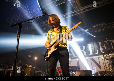 Cristiano Godano, du groupe italien de rock indépendant Marlene Kuntz, en direct à Magazzini Generali Milan Italie (photo de Roberto Finizio/NurPhoto) Banque D'Images