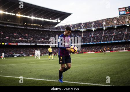 07 Coutinho du Brésil du FC Barcelone pendant le championnat espagnol la Liga football match 'El Classico' entre le FC Barcelone et Real Sociedad sur 28 octobre 2018 au stade Camp Nou à Barcelone, Espagne. (Photo par Xavier Bonilla/NurPhoto) Banque D'Images