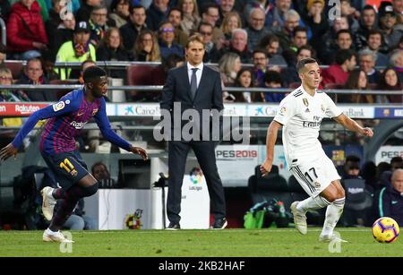 Julen Lopetegui pendant le match entre le FC Barcelone et le Real Madrid CF, correspondant à la semaine 10 de la Liga Santander, joué au Camp Nou, le 28th octobre 2018, à Barcelone, Espagne. -- (photo par Urbanandsport/NurPhoto) Banque D'Images
