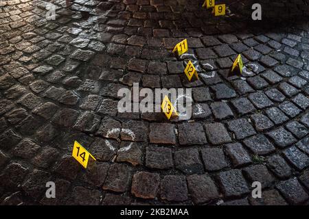 Embuscade de la Camorra à San Giovanni a Teduccio, Naples est. Un mort Salvatore Soropago a été blessé pour vol et a 37 ans et un censeur blessé de 1997, Naples, Italie octobre le 30,2018 (photo de Paolo Manzo/NurPhoto) Banque D'Images