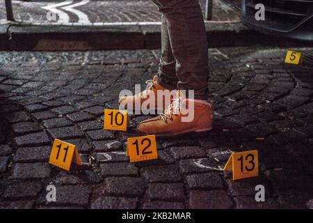 Embuscade de la Camorra à San Giovanni a Teduccio, Naples est. Un mort Salvatore Soropago a été blessé pour vol et a 37 ans et un censeur blessé de 1997, Naples, Italie octobre le 30,2018 (photo de Paolo Manzo/NurPhoto) Banque D'Images