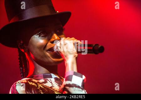 Skye Edwards, du groupe électronique anglais Morcheeba, se présentant en direct à Alcatraz à Milan, en Italie, sur 5 novembre 2018. (Photo de Roberto Finizio/NurPhoto) Banque D'Images