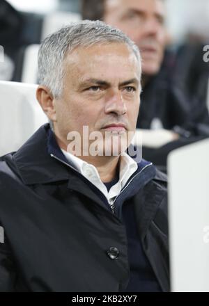 Jos Mourinho lors du match de la Ligue des champions entre Juventus et Manchester United, à Turin, sur 7 novembre 2018.(photo de Loris Roselli/NurPhoto) Banque D'Images