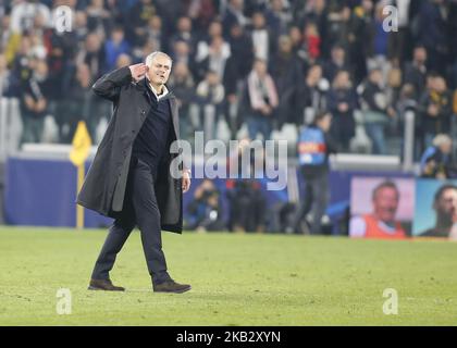 Jos Mourinho lors du match de la Ligue des champions entre Juventus et Manchester United, à Turin, sur 7 novembre 2018.(photo de Loris Roselli/NurPhoto) Banque D'Images