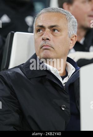 Jos Mourinho lors du match de la Ligue des champions entre Juventus et Manchester United, à Turin, sur 7 novembre 2018.(photo de Loris Roselli/NurPhoto) Banque D'Images