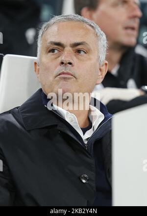 Jos Mourinho lors du match de la Ligue des champions entre Juventus et Manchester United, à Turin, sur 7 novembre 2018.(photo de Loris Roselli/NurPhoto) Banque D'Images