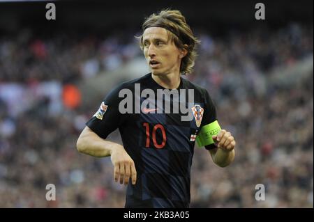 Luka Modri ? De la Croatie en action lors du match du Groupe A4 de la Ligue des Nations de l'UEFA entre l'Angleterre et la Croatie au stade Wembley à Londres, en Angleterre, le 18 novembre 2018. (Photo par action Foto Sport/NurPhoto) Banque D'Images