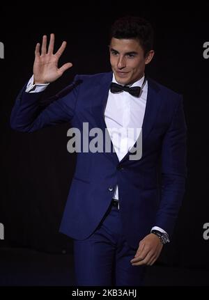 Le champion du monde MotoGP Marc Marquez (93) d'Espagne et Repsol Honda Team lors de la cérémonie de remise des prix FIM après le Gran Premio Motul de la Comunitat Valenciana, au Palacio de Congresos de Valence, Espagne, le 18 novembre 2018. (Photo de Jose Breton/NurPhoto) Banque D'Images