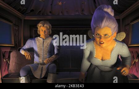 SHREK 2, PRINCE CHARMING, LA MARRAINE DE LA FÉE, 2004 Banque D'Images
