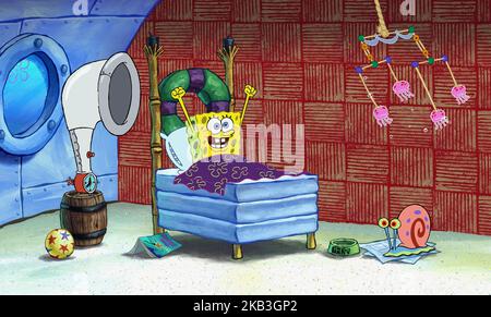 LE FILM SPONGEBOB SQUAREPANTS, SPONGEBOB, GARY L'ESCARGOT, 2004 Banque D'Images