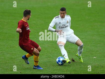 AS Roma - FC Real Madrid : Groupe G Rodrigo de la Ligue de la Jeunesse de l'UEFA au stade Tre Fontane de Rome, Italie sur 27 novembre 2018. (Photo de Matteo Ciambelli/NurPhoto) Banque D'Images