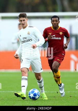 AS Roma - FC Real Madrid : Groupe de la Ligue de la Jeunesse de l'UEFA G Miguel Baeza du Real Madrid en action au stade Tre Fontane de Rome, Italie sur 27 novembre 2018. (Photo de Matteo Ciambelli/NurPhoto) Banque D'Images