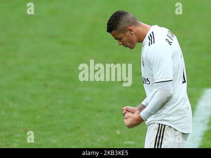 AS Roma - FC Real Madrid : le groupe G Rodrigo de la Ligue de la Jeunesse de l'UEFA célèbre au stade Tre Fontane de Rome, Italie sur 27 novembre 2018. (Photo de Matteo Ciambelli/NurPhoto) Banque D'Images