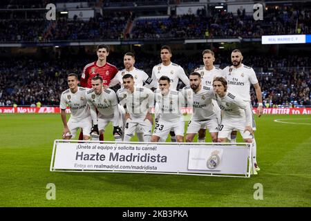 Photo de l'équipe du Real Madrid lors du match de la Liga entre le Real Madrid et le Valencia CF au stade Santiago Bernabeu de Madrid, en Espagne. 01 décembre 2018. (Photo de A. Ware/NurPhoto) Banque D'Images