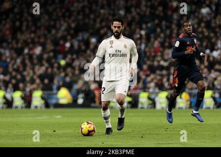 Francisco Alarcon 'isco' du Real Madrid pendant le match de la Liga entre le Real Madrid et Valencia CF au stade Santiago Bernabeu de Madrid, Espagne. 01 décembre 2018. (Photo de A. Ware/NurPhoto) Banque D'Images