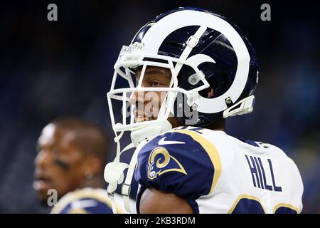 Los Angeles Rams Corner back Troy Hill (32) regarde pendant les échauffements avant la première moitié d'un match de football de la NFL contre les Detroit Lions à Detroit, Michigan États-Unis, dimanche, 2 décembre 2018. (Photo par Amy Lemus/NurPhoto) Banque D'Images