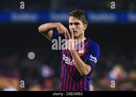 06 Denis Suarez du FC Barcelone célébrant son but lors du championnat d'Espagne Copa del Rey quatrième tour et deuxième match de football entre le FC Barcelone et la culture Leonesa sur 05 décembre 2018 au stade Camp Nou à Barcelone, Espagne. (Photo par Xavier Bonilla/NurPhoto) Banque D'Images