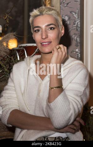 Eugenia Osborne pose pendant la séance de portraits à l'hôtel Santo Mauro de Madrid. Espagne. 13 décembre 2018 (photo par Oscar Gonzalez/NurPhoto) Banque D'Images