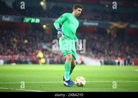 Londres, Royaume-Uni, 13 décembre 2018 Emiliano Marnez d'Arsenal pendant Europa League Group E entre Arsenal et de Qarabag FK au stade Emirates, Londres, Angleterre, le 13 décembre 2018. (Photo par action Foto Sport/NurPhoto) Banque D'Images