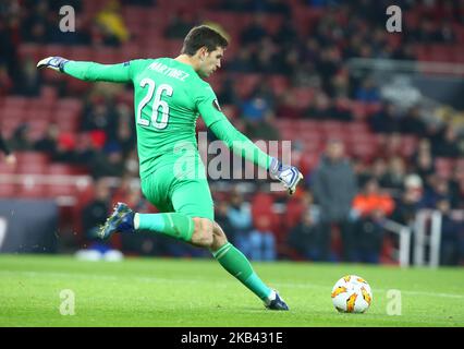 Londres, Royaume-Uni, 13 décembre 2018 Emiliano Marnez d'Arsenal pendant Europa League Group E entre Arsenal et de Qarabag FK au stade Emirates, Londres, Angleterre, le 13 décembre 2018. (Photo par action Foto Sport/NurPhoto) Banque D'Images