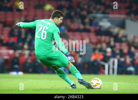 Londres, Royaume-Uni, 13 décembre 2018 Emiliano Marnez d'Arsenal pendant Europa League Group E entre Arsenal et de Qarabag FK au stade Emirates, Londres, Angleterre, le 13 décembre 2018. (Photo par action Foto Sport/NurPhoto) Banque D'Images