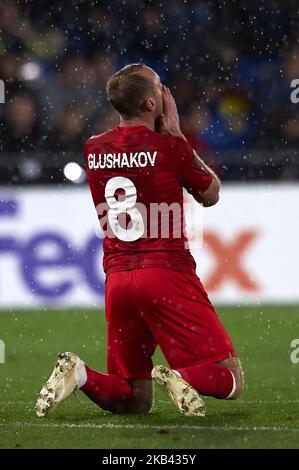 Denis Glushakov de Spartak Moskva se lamenter une occasion infructueuse lors du match du Groupe G de la Ligue Europa de l'UEFA entre Villarreal CF et Spartak Moskva au stade de la Ceramica Villarreal, Espagne sur 13 décembre 2018. (Photo de Jose Breton/NurPhoto) Banque D'Images