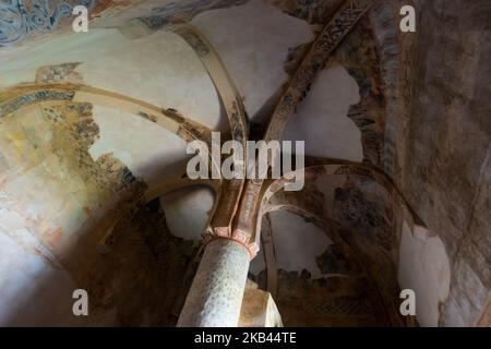 Vestiges de fresques dans l'ancienne église de San Baudelio de Berlanga Banque D'Images