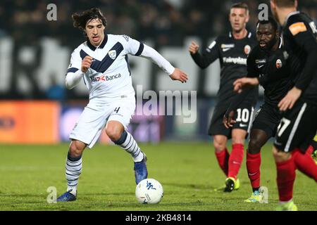 Sandro Tonali pendant le match de la série italienne B 2018/2019 entre Ascoli Calcio 1898 FC et le club de football de Brescia au Stadio Cino e Lillo Del Duca on 22 décembre 2018 à Ascoli Piceno, Italie. (Photo de Danilo Di Giovanni/NurPhoto) Banque D'Images